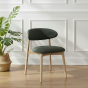 Scandi Green Velvet Dining Chair