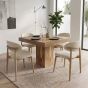 Light Mango Wood 120cm Cube Dining Table & 4 Scandi Chairs (3 Colours)