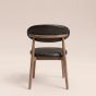 Scandi Black Faux Leather Oak Dining Chair