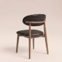 Scandi Black Faux Leather Oak Dining Chair