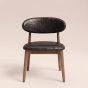 Scandi Black Faux Leather Oak Dining Chair