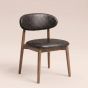 Scandi Black Faux Leather Oak Dining Chair