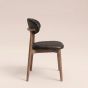 Scandi Black Faux Leather Oak Dining Chair