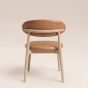 Scandi Tan Faux Leather Oak Dining Chair