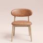 Scandi Tan Faux Leather Oak Dining Chair