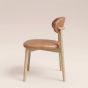 Scandi Tan Faux Leather Oak Dining Chair