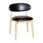 Scandi Black Faux Leather Oak Dining Chair (Light Leg) - Due 19th September