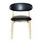 Scandi Black Faux Leather Oak Dining Chair (Light Leg) - Due 19th September