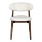 Scandi Latte Fabric Oak Dining Chair (Dark Leg) - In stock