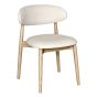 Scandi Latte Fabric Oak Dining Chair (Light Leg) - In stock