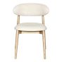 Scandi Latte Fabric Oak Dining Chair (Light Leg) - In stock