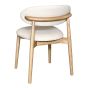 Scandi Latte Fabric Oak Dining Chair (Light Leg) - In stock
