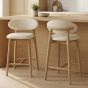 Scandi Cream Boucle CRIB 5 Bar Stool - Light Leg - Due 16th October