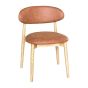Scandi Tan Faux Leather Oak Dining Chair - Due 18th September