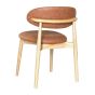 Scandi Tan Faux Leather Oak Dining Chair - Due 18th September