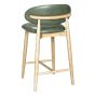 Scandi Green Faux Leather CRIB 5 Bar Stool - Light Leg - Due 31st September