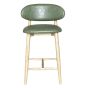 Scandi Green Faux Leather CRIB 5 Bar Stool - Light Leg - Due 31st September