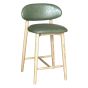Scandi Green Faux Leather CRIB 5 Bar Stool - Light Leg - Due 31st September