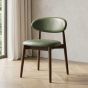 Scandi Green Faux Leather CRIB 5 Dining Chair - Dark Leg - Due 16th October