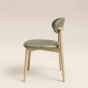 Scandi Green Faux Leather Oak Dining Chair