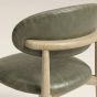 Scandi Green Faux Leather Oak Dining Chair