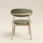 Scandi Green Faux Leather Oak Dining Chair