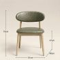 Scandi Green Faux Leather Oak Dining Chair