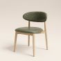 Scandi Green Faux Leather Oak Dining Chair
