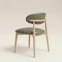 Scandi Green Faux Leather Oak Dining Chair