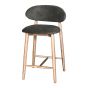 Scandi Green Velvet Oak Bar Stool - Light Leg - Due 19th July