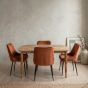 SCANDI MANGO 130CM DINING SET WITH X4 RUST ORANGE HENLEY CHAIRS
