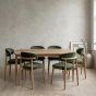 Scandi Mango 130cm Dining Table & 6 Scandi Rust-Orange Velvet Oak Dining Chair