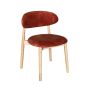 Light Dakota 220cm Mango Wood Dining Table & 8 Scandi Rust-Orange Velvet Oak Dining Chair - In Stock 