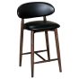 Scandi Black Faux Leather Oak CRIB 5 Bar Stool - Dark Leg - Due 19th October