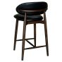 Scandi Black Faux Leather Oak CRIB 5 Bar Stool - Dark Leg - Due 19th October
