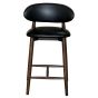 Scandi Black Faux Leather Oak CRIB 5 Bar Stool - Dark Leg - Due 19th October