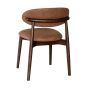 Scandi Tan Faux Leather Oak Dining Chair (Dark Leg) - Due 19th October