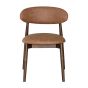 Scandi Tan Faux Leather Oak Dining Chair (Dark Leg) - Due 19th October