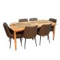 Scandi Mango 190cm Dining Table & 6 Henley Faux Leather Dining Chairs