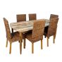 Scandi Mango 190cm Dining Table & 6 Rattan Chairs