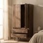 Oak Stain Scandi Mango 2 Drawer Wardrobe - In Stock