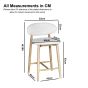 Scandi Tan Faux Leather Oak Bar Stool (Light Leg) - In stock