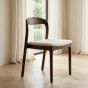 Stackable Oslo Cream Boucle Dark Leg Dining Chair - Due 14th September