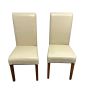 Set of 2 Cream Leather Rollback Chairs