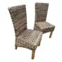 Set of 2 Light Rattan Rollback Chairs