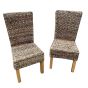 Set of 2 Light Rattan Rollback Chairs