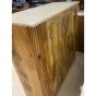Flute Light Mango Wood Marble Top Sideboard With Optional Gold Base - One available