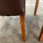 Ex Dispaly Antique Brown Leather Madrid Dining Chairs (Dark Leg) - Set of Two