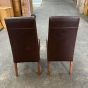 Ex Dispaly Antique Brown Leather Madrid Dining Chairs (Dark Leg) - Set of Two
