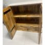 Flute Light Mango Wood Marble Top Sideboard With Optional Gold Base - One available